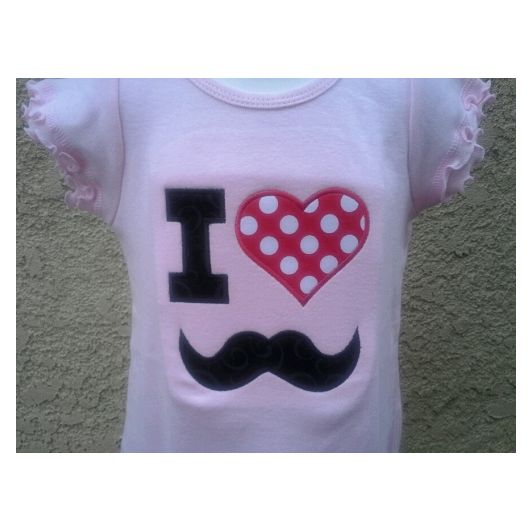 I Heart Mustache Applique | Machine Embroidery Designs by JuJu