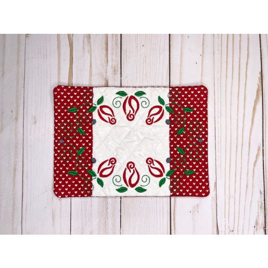 ITH Roses Mug Rug 3 | Machine Embroidery Designs by JuJu