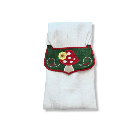 ITH Mushroom Wrap Around Towel Topper | Machine Embroidery Designs by JuJu
