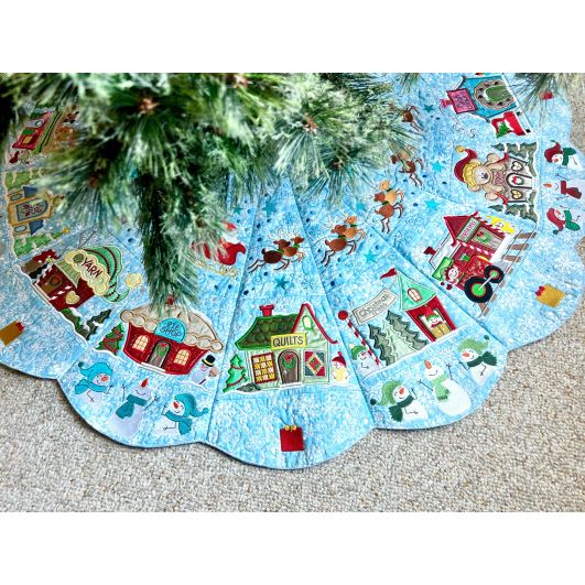 ITH North Pole Village Tree Skirt | Machine Embroidery Designs by JuJu