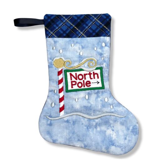 ITH Christmas Stocking North Pole | Machine Embroidery Designs by JuJu