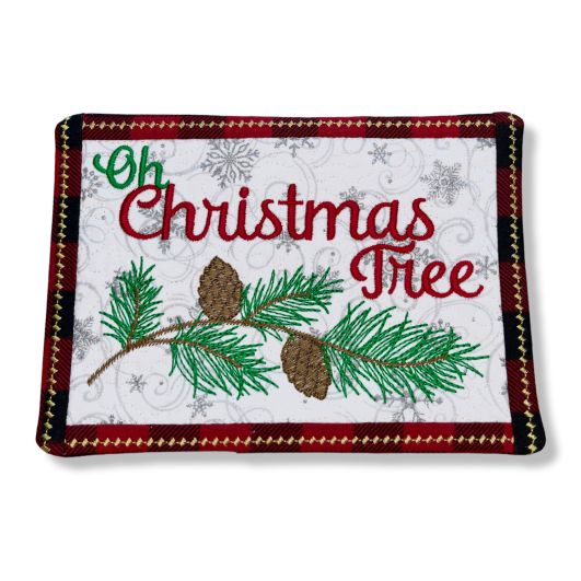 ITH Oh Christmas Tree Mug Rug | Machine Embroidery Designs by JuJu