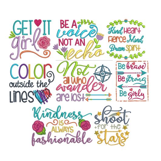 Inspired Sayings Set 2 Machine Embroidery Designs by JuJu
