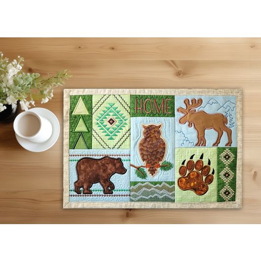ITH Northwoods Placemat | Machine Embroidery Designs by JuJu