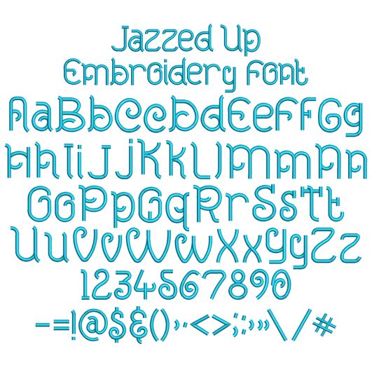 Jazzed Up Embroidery Font | Machine Embroidery Designs by JuJu