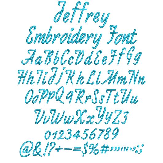 Jeffrey Embroidery Font | Machine Embroidery Designs by JuJu