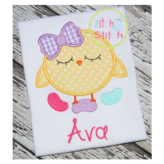 Jelly Bean Chick Applique | Machine Embroidery Designs by JuJu