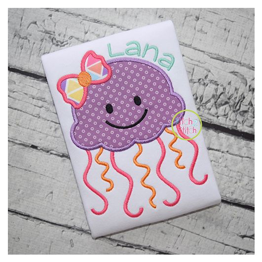 Girly Jellyfish Applique | Machine Embroidery Designs by JuJu