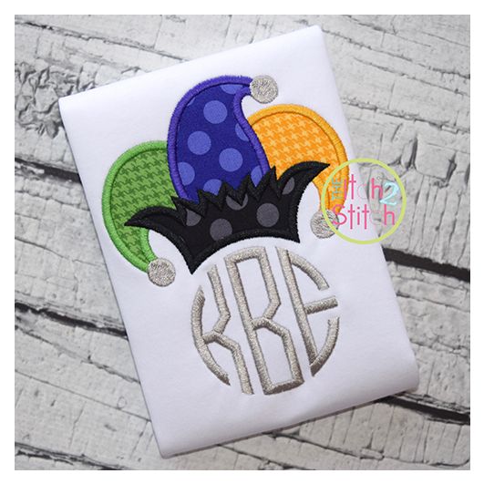 Jester Hat Applique | Machine Embroidery Designs by JuJu