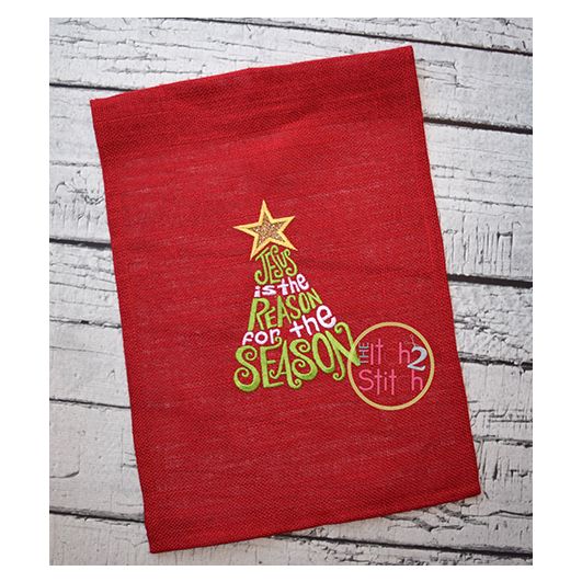 Jesus is the Reason for the Season Tree Embroidery | Machine Embroidery Designs by JuJu