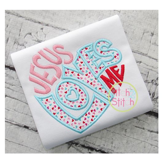 Jesus Loves Me Applique | Machine Embroidery Designs by JuJu