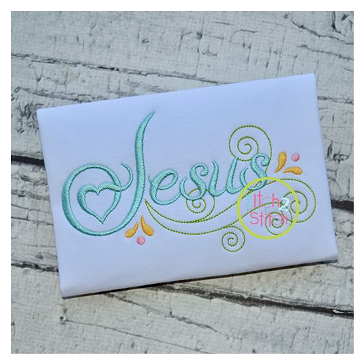 Itch 2 Stitch Jesus Swirl Digital Embroidery Machine Designs by JuJu