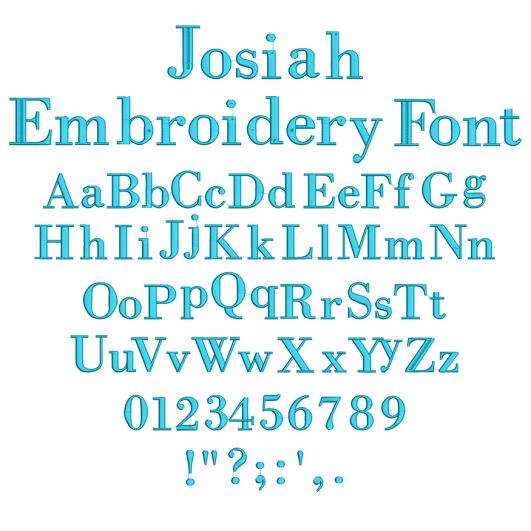 Josiah Embroidery Font | Machine Embroidery Designs by JuJu