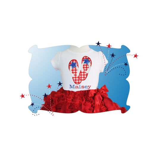 July 4th Flip Flops Applique