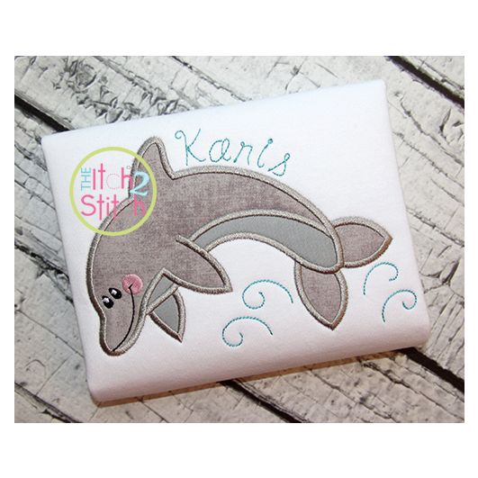 Jumping Dolphin Applique | Machine Embroidery Designs by JuJu