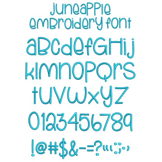 June Apple Embroidery Font | Machine Embroidery Designs by JuJu