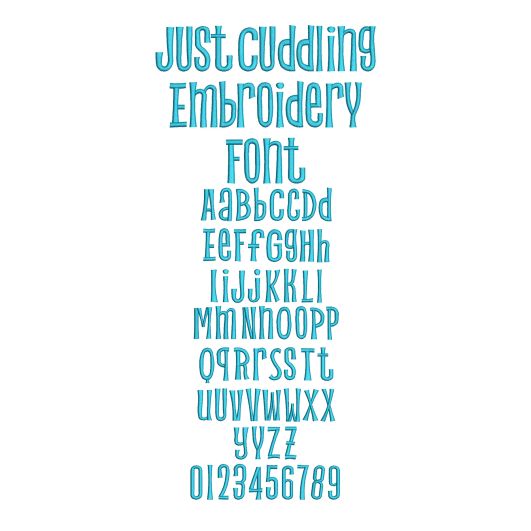 Just Cuddling Embroidery Font Machine Embroidery Designs by JuJu