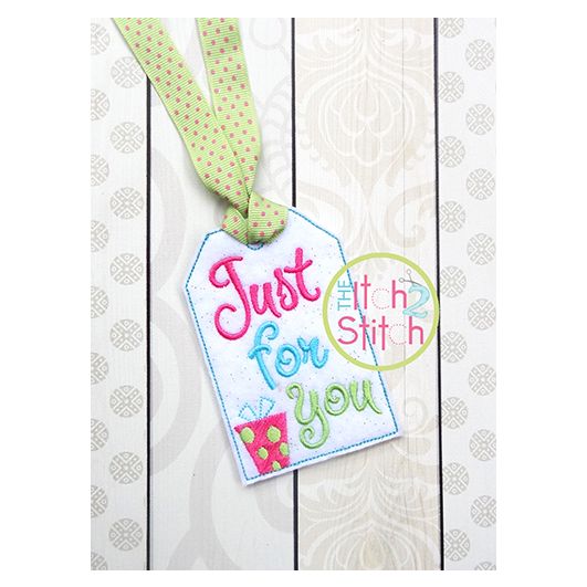 ITH Just For You Gift Card Holder & Gift Tag | Machine Embroidery Designs by JuJu