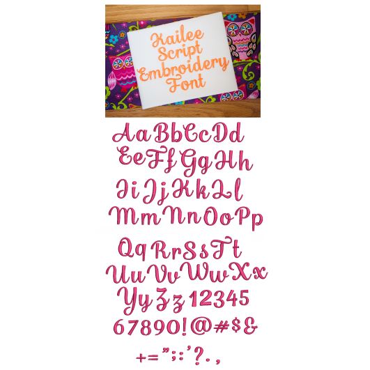 Kailee Script Embroidery Font Machine Embroidery Designs by JuJu