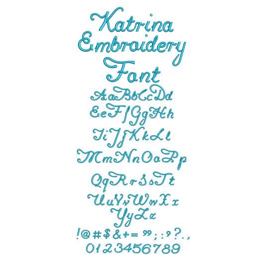 Katrina Embroidery Font | Machine Embroidery Designs by JuJu