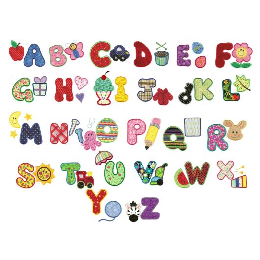 My ABCs Alphabet Applique Machine Embroidery Designs by JuJu 