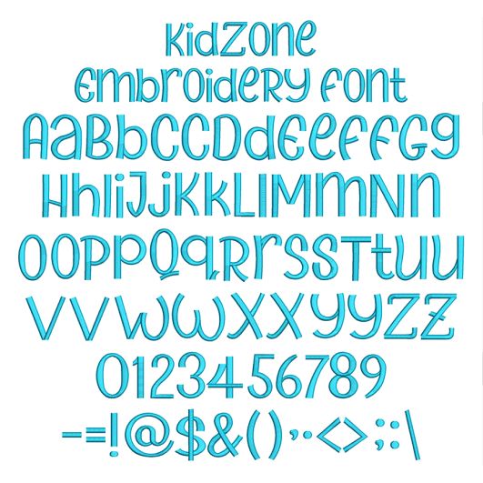 Kid Zone Embroidery Font | Machine Embroidery Designs by JuJu