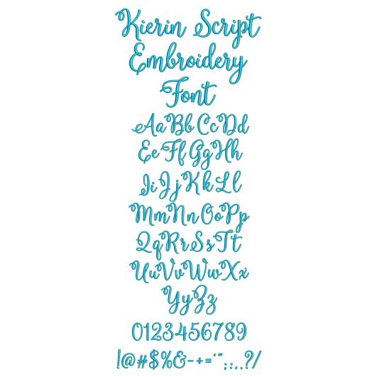 Kierin Script Embroidery Font Machine Embroidery Designs by JuJu