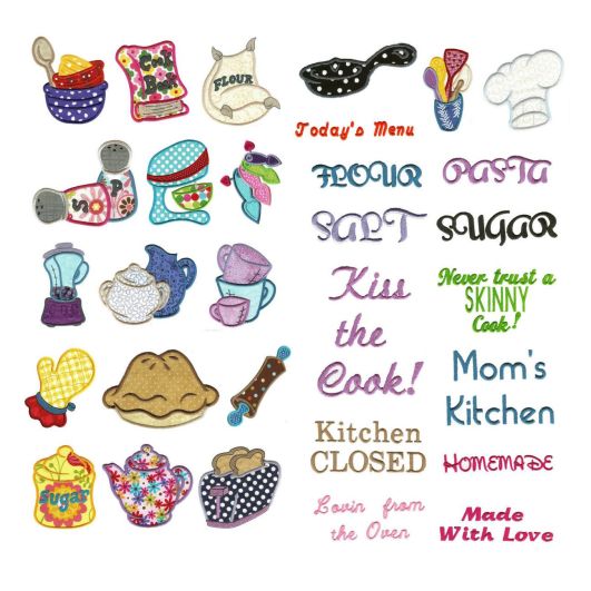 Kitchen Stitchin Applique Machine Embroidery Designs by JuJu 