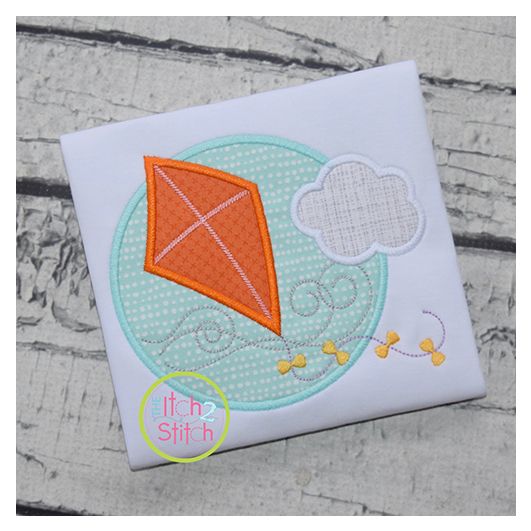 Kite Circle Applique Design | Machine Embroidery Designs by JuJu