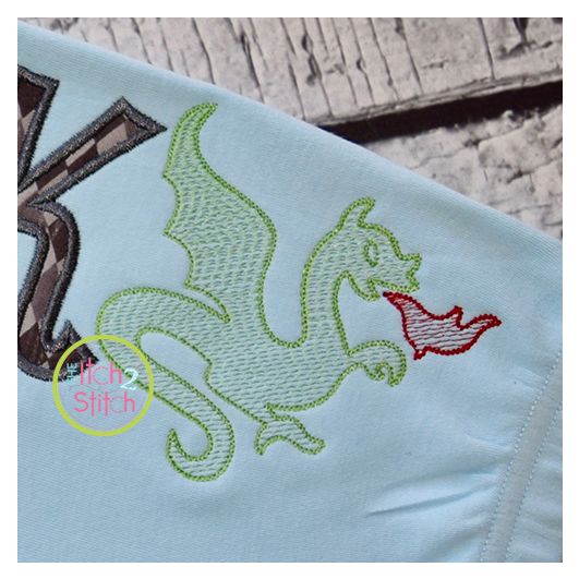 Knight Dragon Sketch Embroidery | Machine Embroidery Designs by JuJu