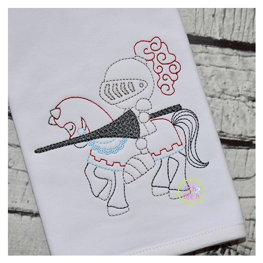 Knight Riding Horse Embroidery | Machine Embroidery Designs by JuJu
