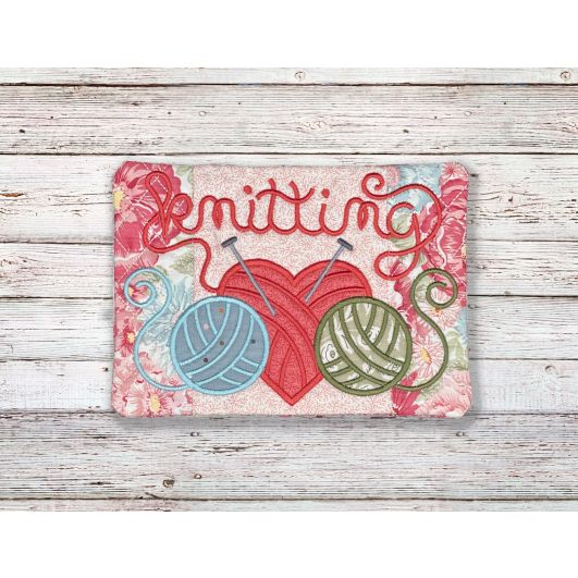 ITH Knitting Mug Rug | Machine Embroidery Designs by JuJu