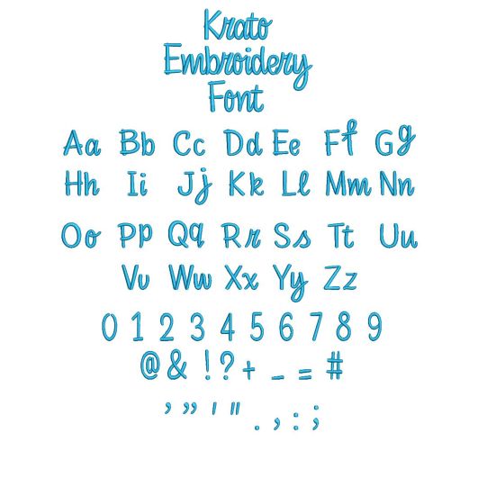 Krato Embroidery Font | Machine Embroidery Designs by JuJu