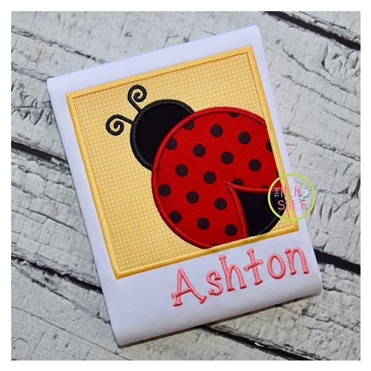 Ladybug Box Applique | Machine Embroidery Designs by JuJu