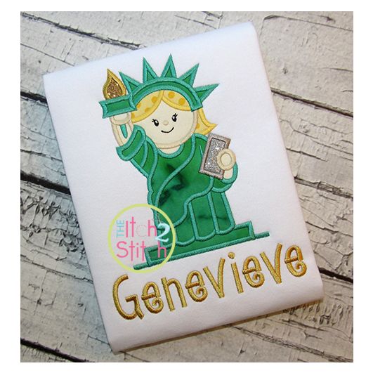 Lady Liberty Applique | Machine Embroidery Designs by JuJu