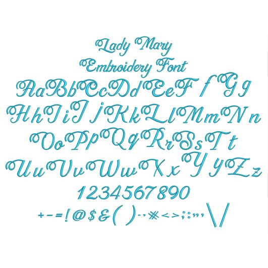 Lady Mary Embroidery Font | Machine Embroidery Designs by JuJu