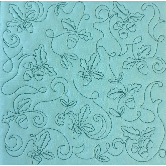 Leaves Acorns and Swirls Quilting Backdrops Design | Machine Embroidery Designs by JuJu