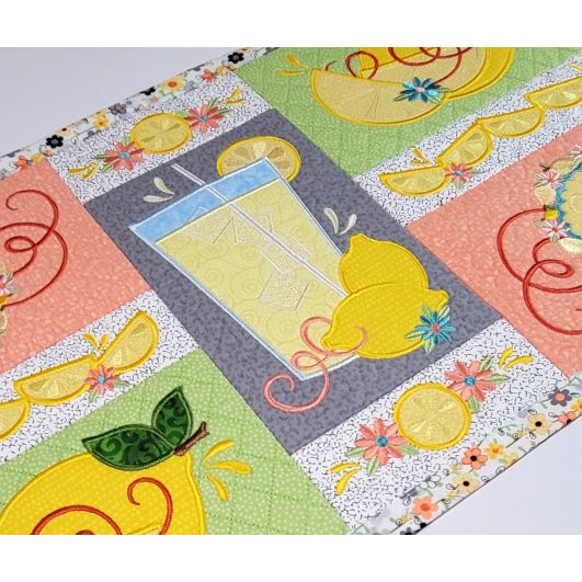 ITH Fresh Lemons Table Runner | Machine Embroidery Designs by JuJu