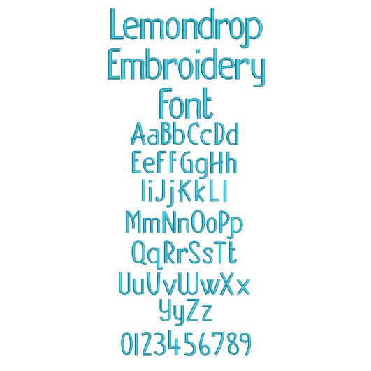 Lemondrop Embroidery Font | Machine Embroidery Designs by JuJu
