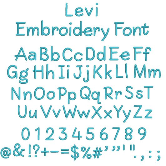 Levi Embroidery Font | Machine Embroidery Designs by JuJu