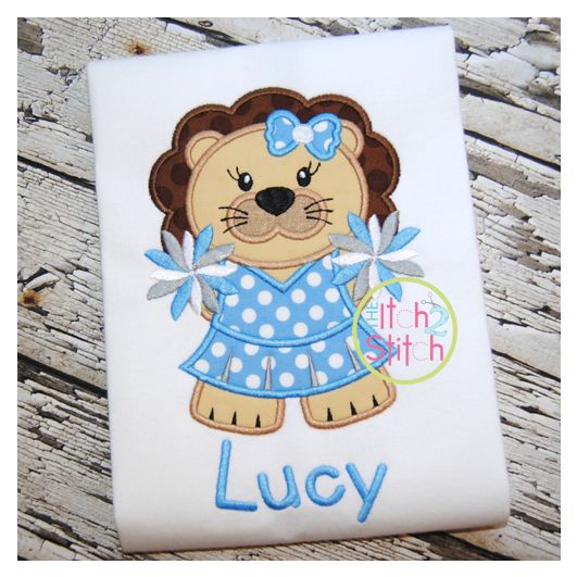 Lion Cheer Applique | Machine Embroidery Designs by JuJu