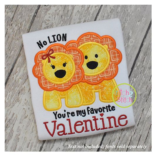 Lion Pair Applique Digital Machine Embroidery Designs by JuJu