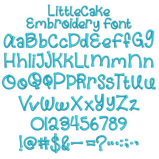 Little Cake Embroidery Font | Machine Embroidery Designs by JuJu