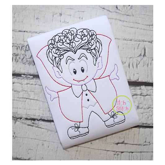 Little Dracula Bean Embroidery | Machine Embroidery Designs by JuJu