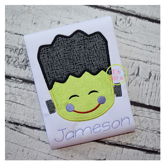 Little Frankie Face Applique | Machine Embroidery Designs by JuJu