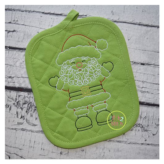 Little Swirly Beard Santa Bean Stitch Embroidery | Machine Embroidery Designs by JuJu