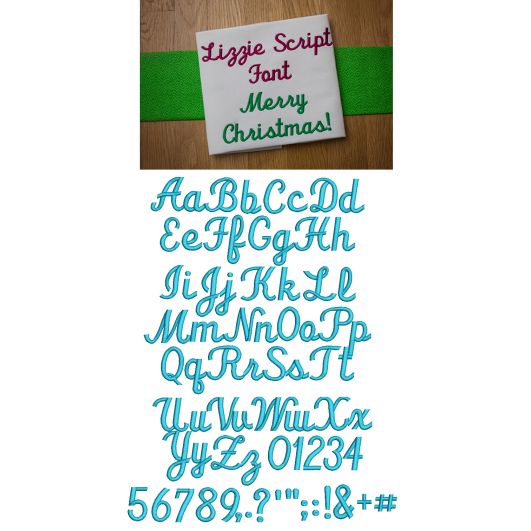 Lizzie Script Embroidery Font Machine Embroidery Designs by JuJu