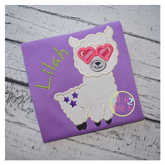 Llama Glasses Applique | Machine Embroidery Designs by JuJu