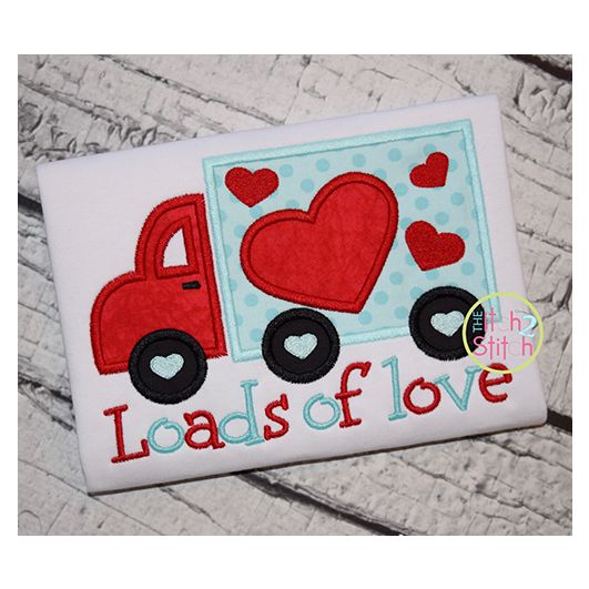 Loads of Love Valentine Truck | Machine Embroidery Designs by JuJu