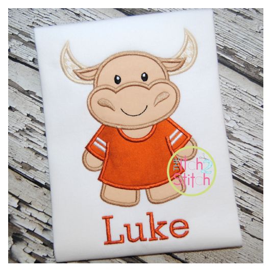 Longhorn Jersey Applique | Machine Embroidery Designs by JuJu